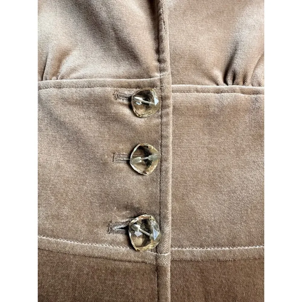 Laundry by Shelli Segal Tan Velvet Blazer Size 8 - Picture 6 of 9